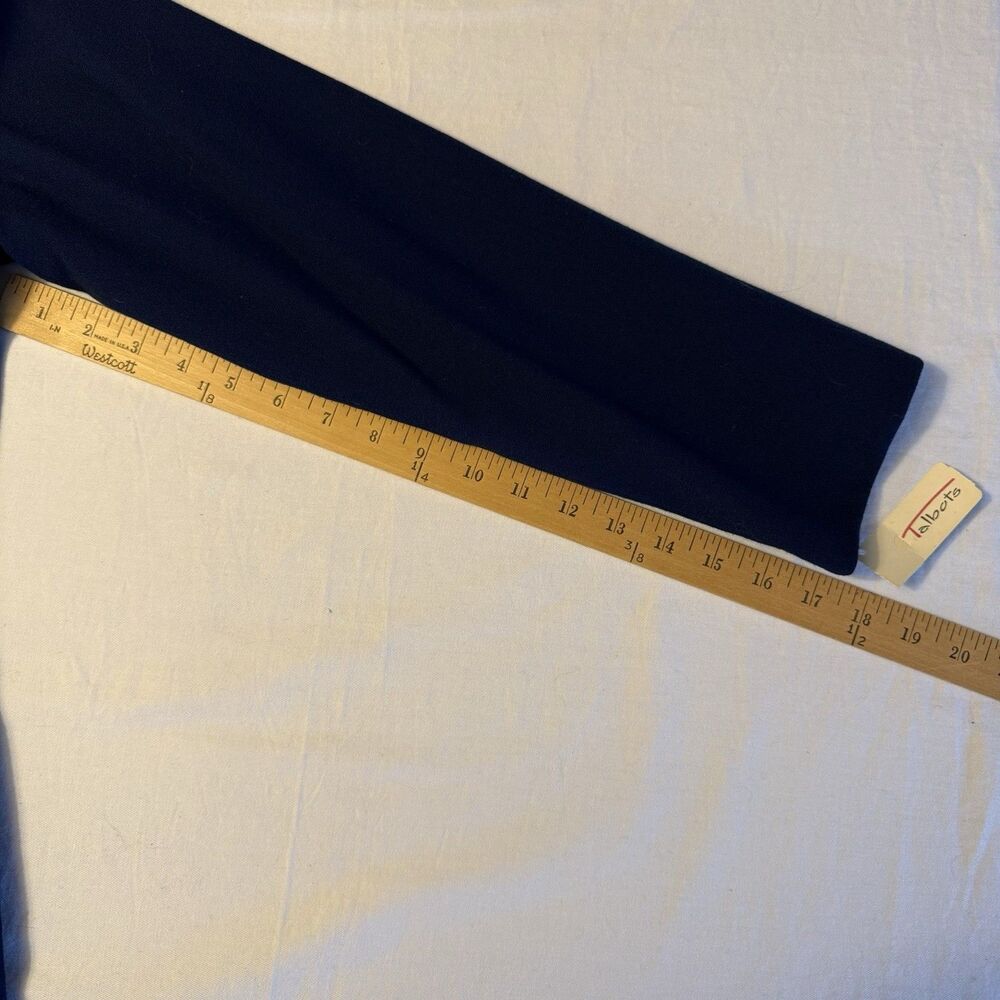NWT Vintage 90s Talbots Navy Wool Dress With Velvet Collar & Buttons Size 14 - Picture 7 of 16